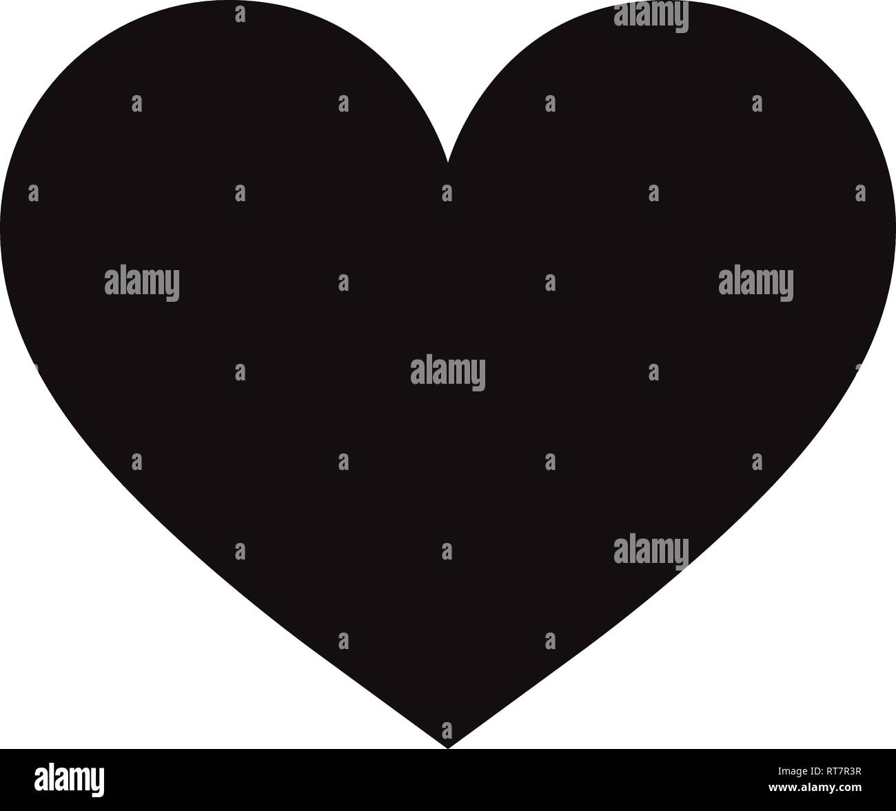 Flat Black Heart Icon Isolated on White Background. Vector illustration ...