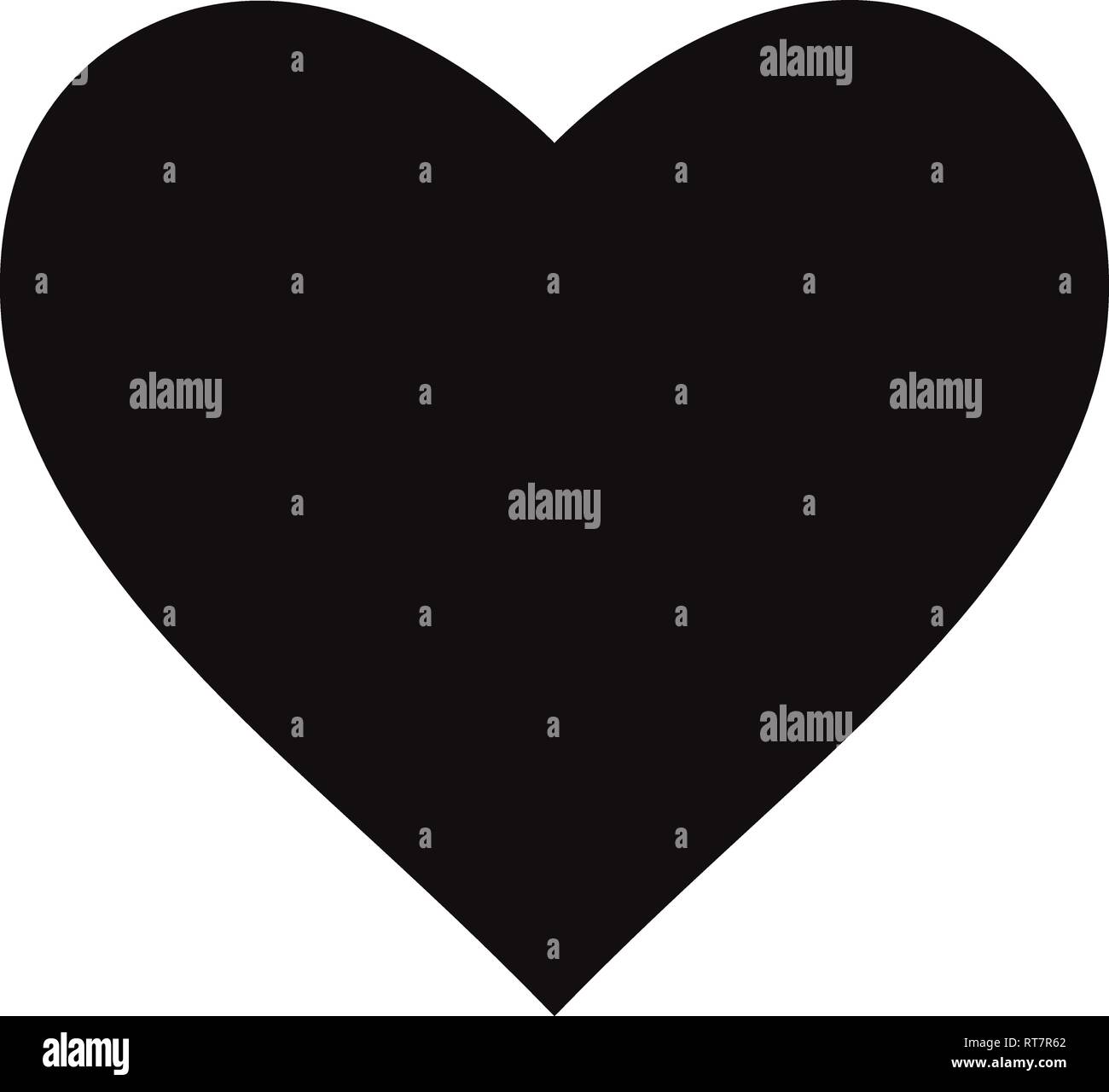 Flat Black Heart Icon Isolated on White Background. Vector illustration ...