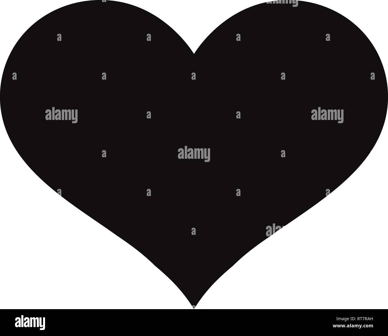 Flat Black Heart Icon Isolated on White Background. Vector illustration ...