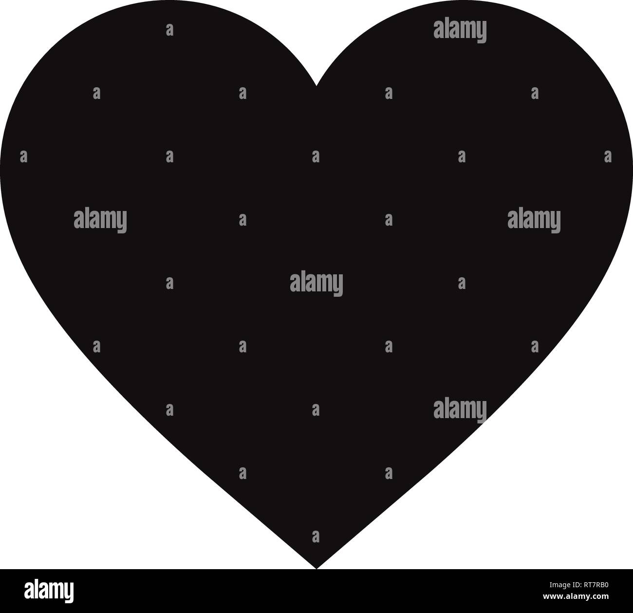 Flat Black Heart Icon Isolated on White Background. Vector illustration ...