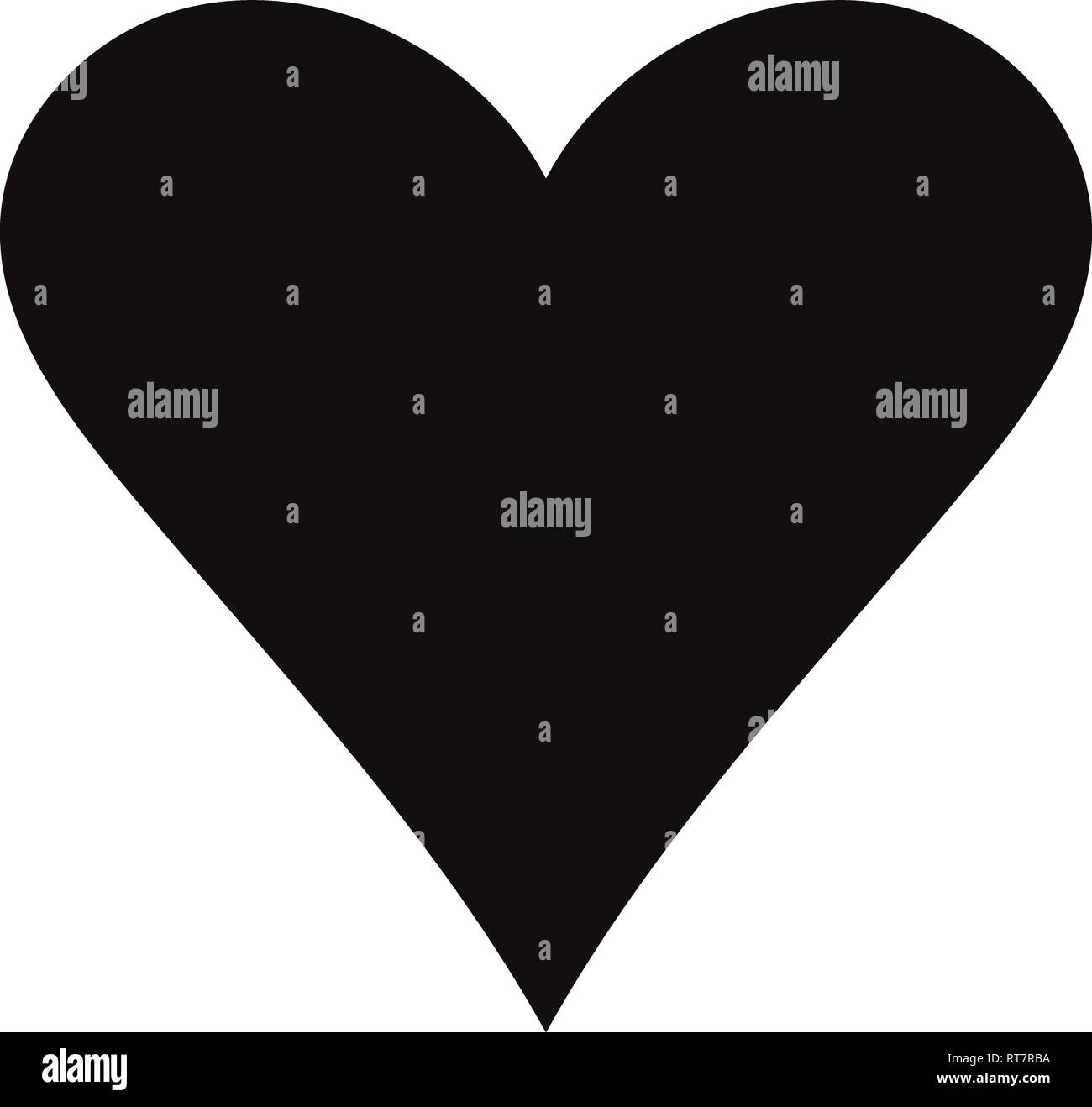 Flat Black Heart Icon Isolated on White Background. Vector illustration ...