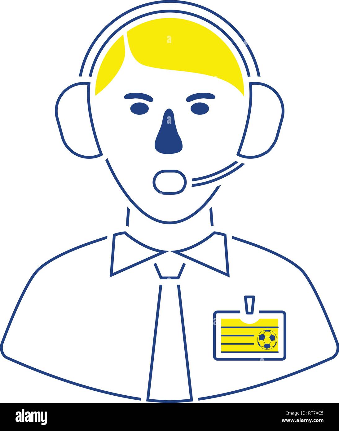 Icon of football commentator. Thin line design. Vector illustration ...