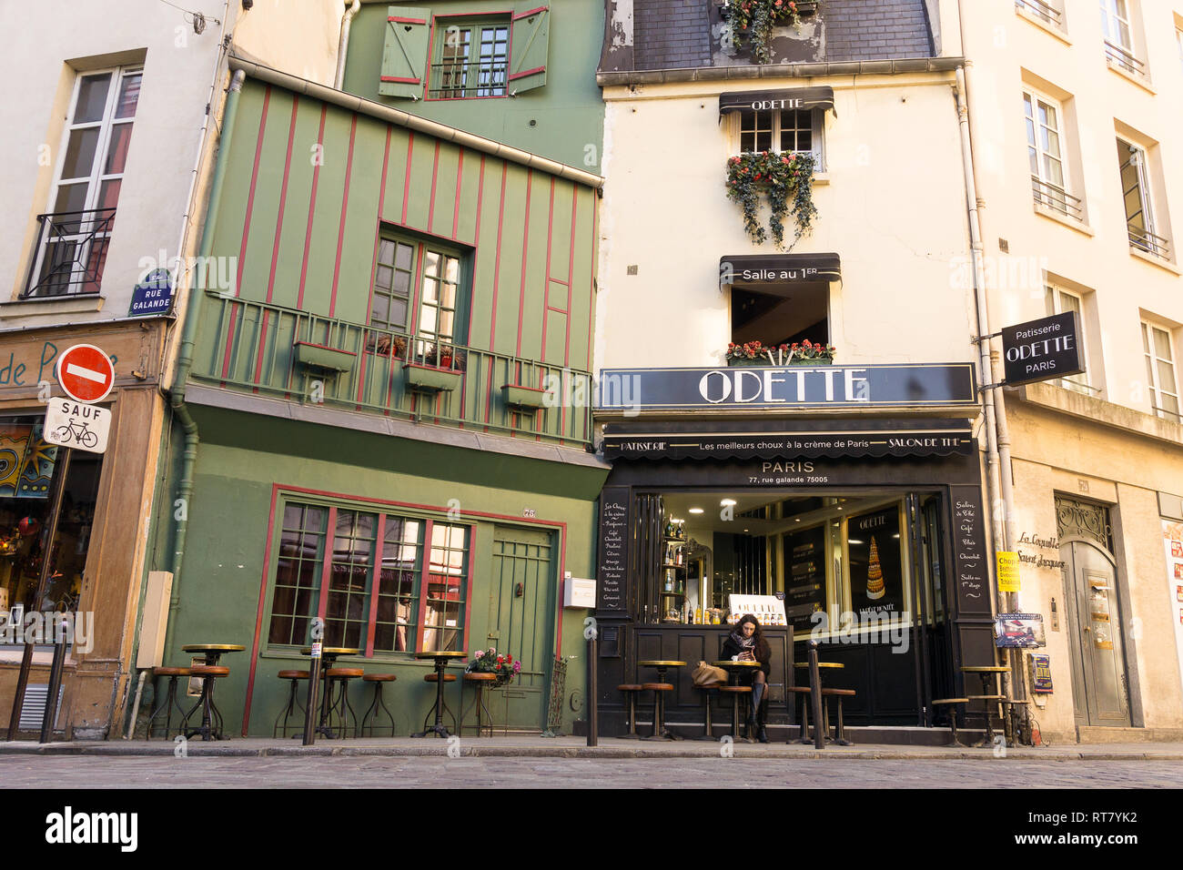 Paris Odette - choux pastry shop on Rue Galand in the 5th arrondissement of Paris, France, Europe. Stock Photo