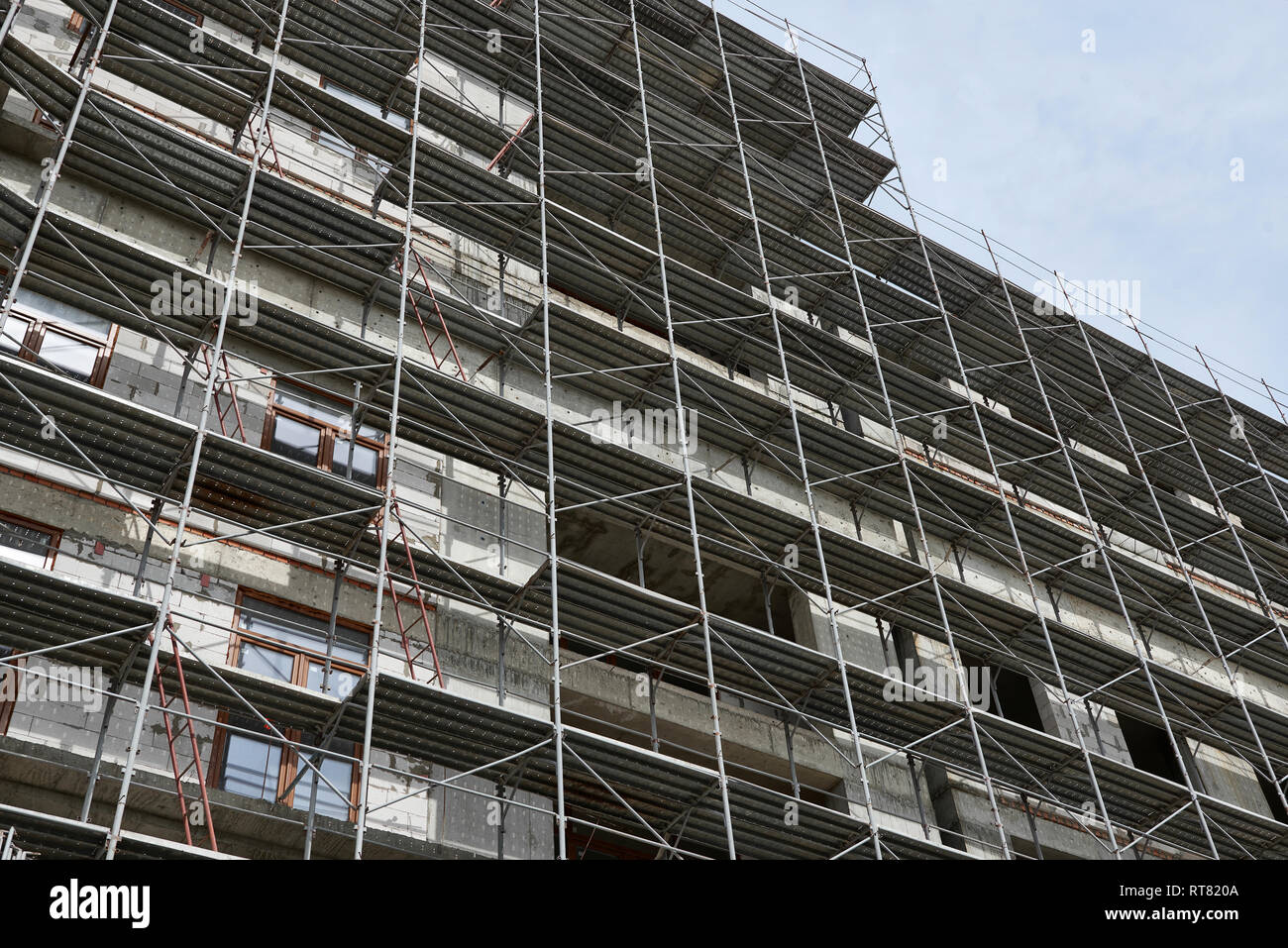 new building under construction, scaffolding and concrete Stock Photo