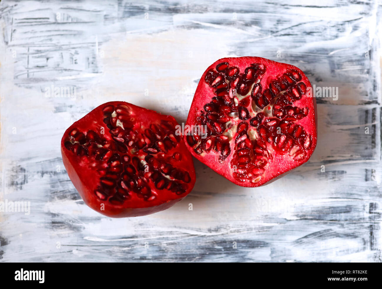 Halfed pomegranate Stock Photo