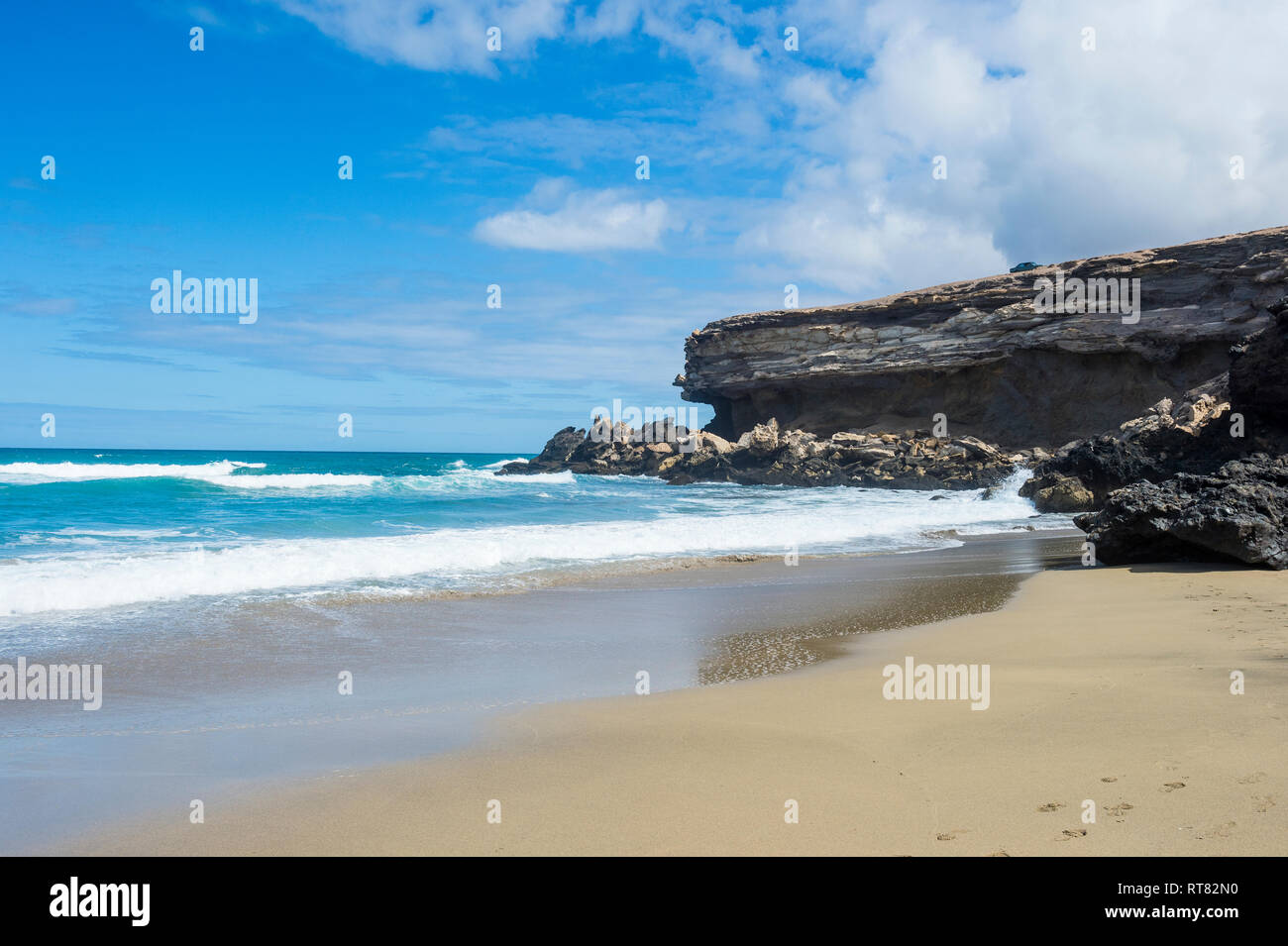 Spain, Canary Islands, Fuerteventura, La Pared, Playa del Viejo Rey Stock Photo