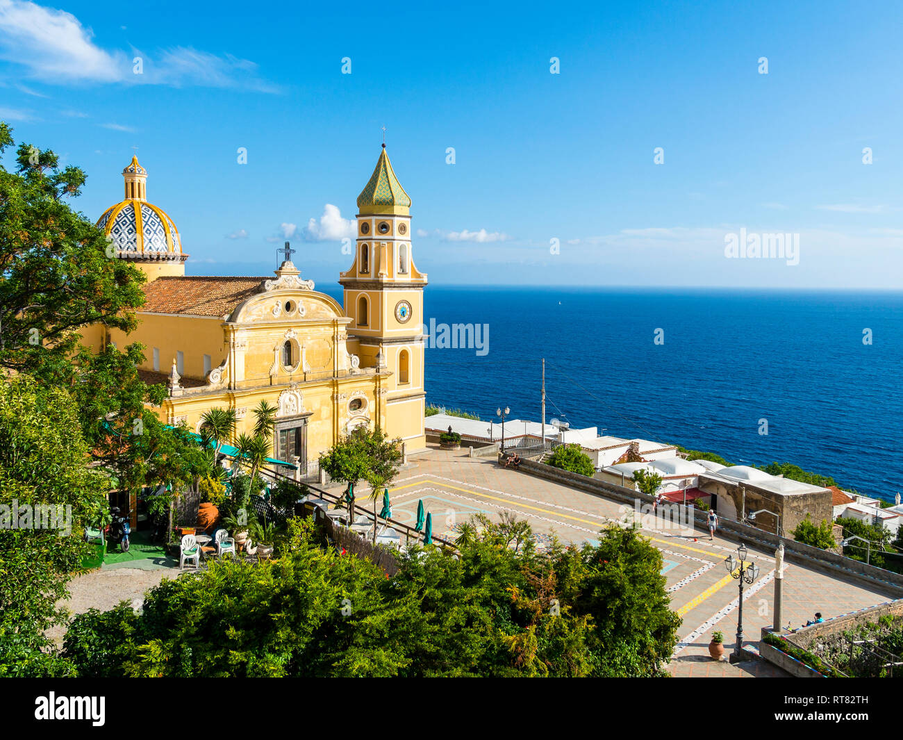 Italy, Campania, Amalfi Coast, Sorrento Peninsula, Praiano, Parrocchia Di San Gennaro Church Stock Photo