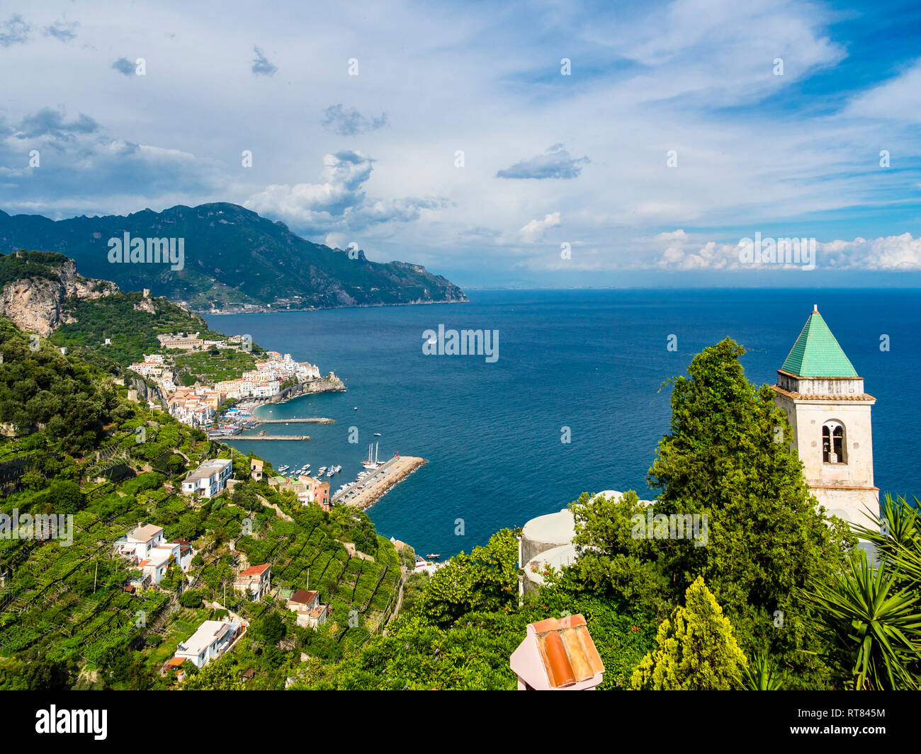 Italy, Campania, Amalfi Coast, Sorrento Peninsula, Amalfi, Parrocchia Santa Maria Assunta Church Stock Photo