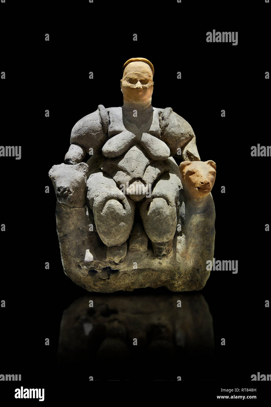 Neolithic Terracotta Goddess figure from Catalhoyuk, Museum of Anatolian Civilisations, Ankara, Turkey Stock Photo