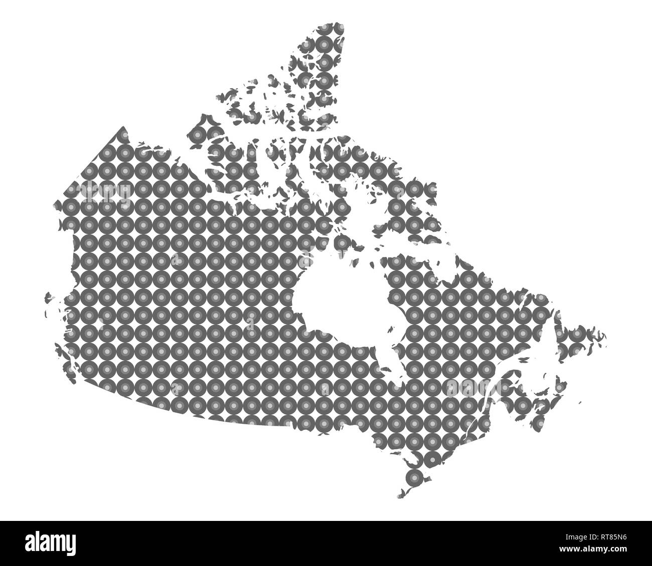 Map of Canada in circles Stock Photo