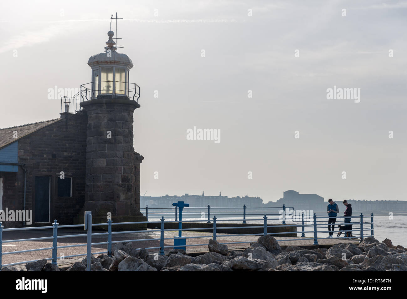 The Lighthouse at the end of The Stone Pier at Morecambe on Morecambe