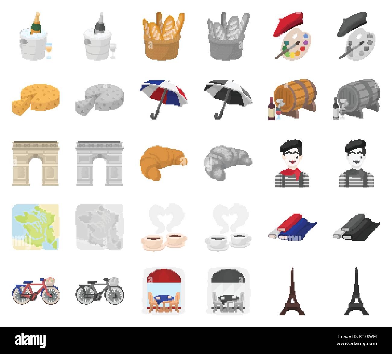 arch,attributes,baguette,barrel,basket,beret,bicycle,bottle,bucket,cafe,cartoon,monochrom,champagne,cheese,cloth,collection,country,croissant,culture,custom,design,eiffel,features,france,hard,heel,icon,illustration,isolated,landmark,mime,near,painting,palette,perfume,roll,served,set,shoes,sign,stiletto,symbol,table,territory,tower,travel,triumphal,umbrella,vector,wine,wooden Vector Vectors , Stock Vector