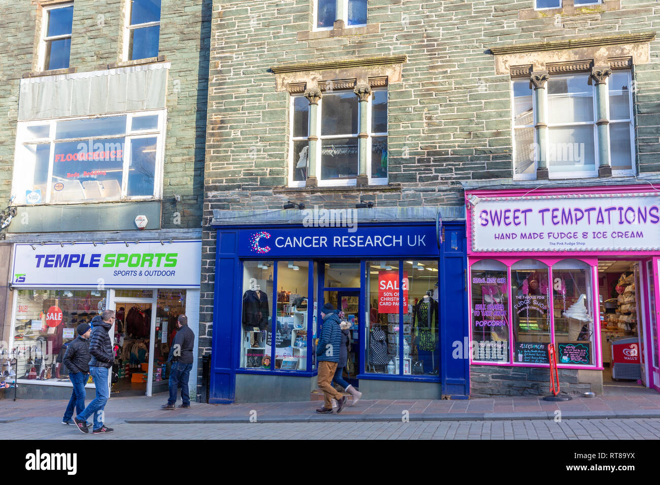 Keswick town centre shops cumbria hires stock photography and images