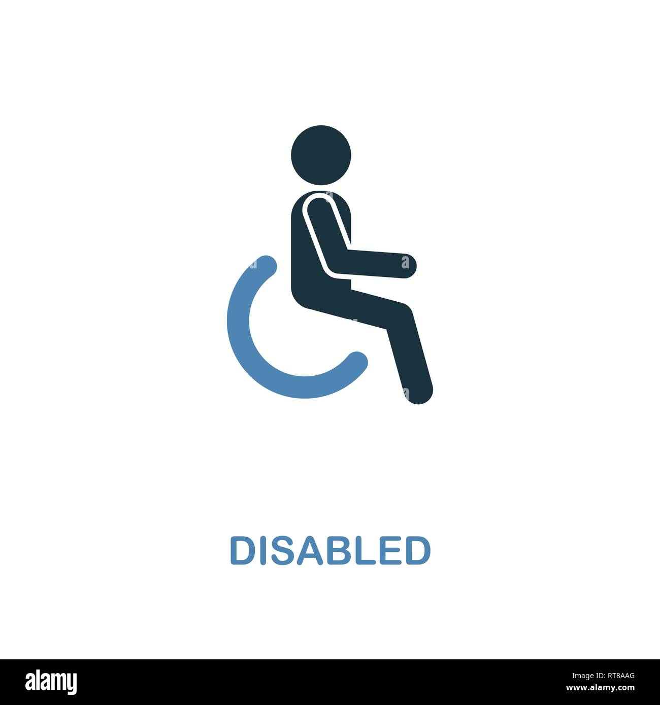 Disabled icon. Monochrome style design from shopping center sign icon collection. UI. Pixel perfect simple pictogram disabled icon. Web design, apps Stock Vector