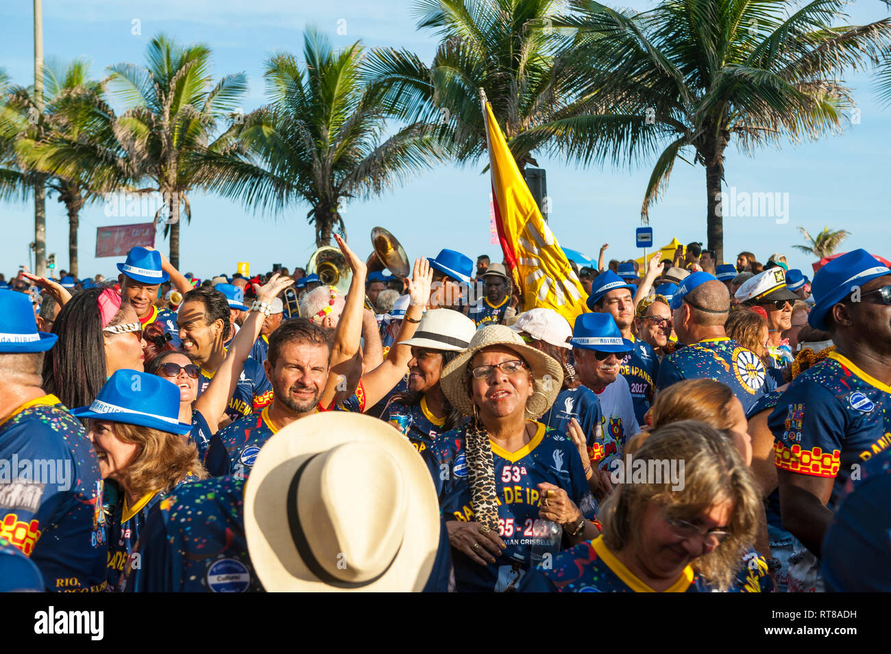 RIO DE JANEIRO - MARCH 15, 2017: Brazilian carnivalgoers in traditional ...