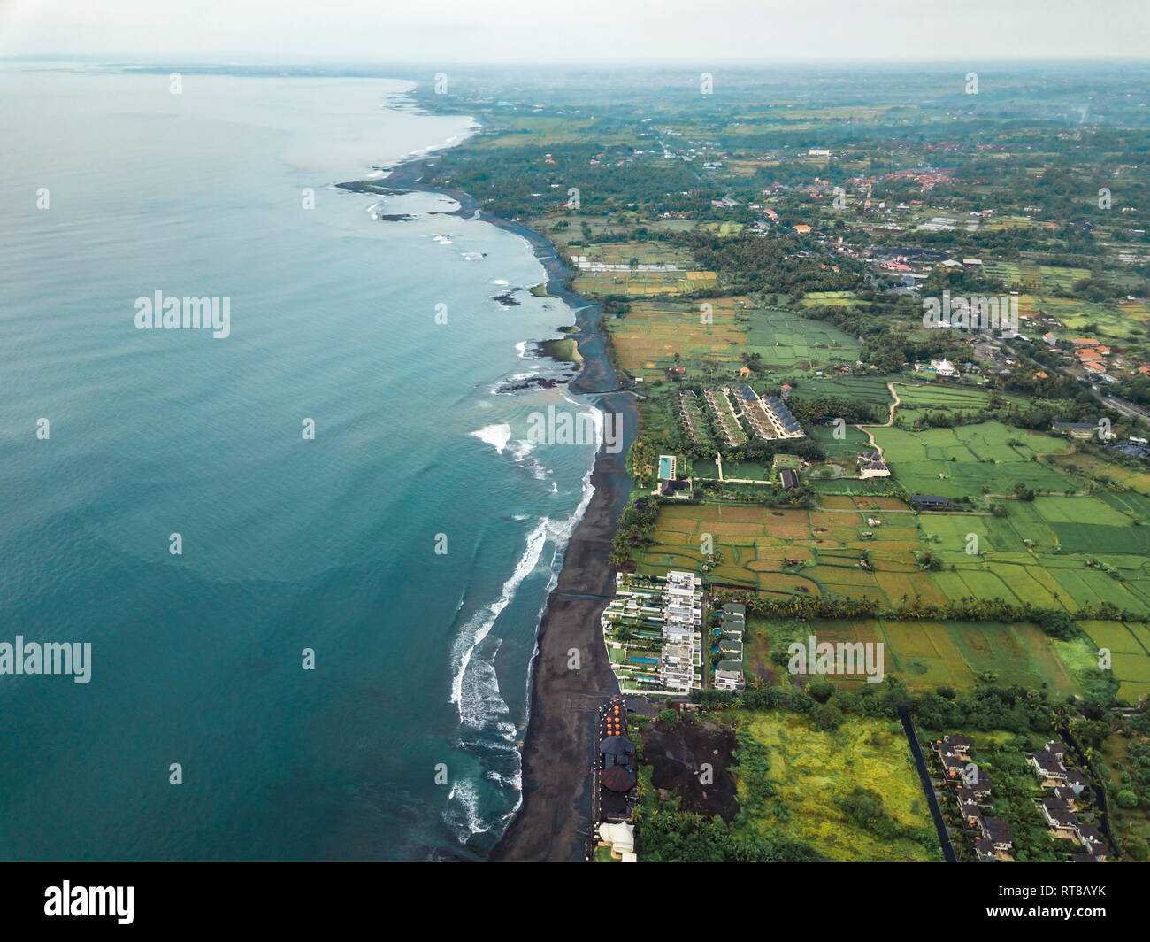 Indonesia, Bali, Aerial view of Keramas beach Stock Photo