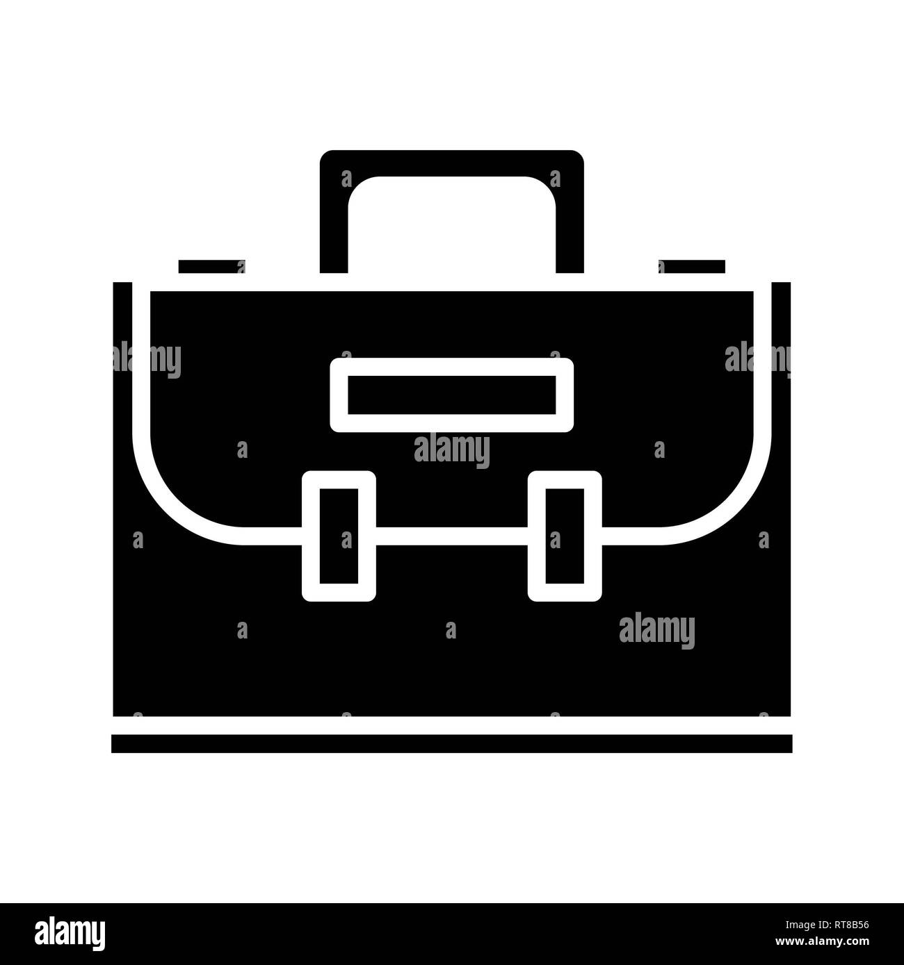 Suitcase Icon, Vector Illustration, Business Glyph Stock Photo