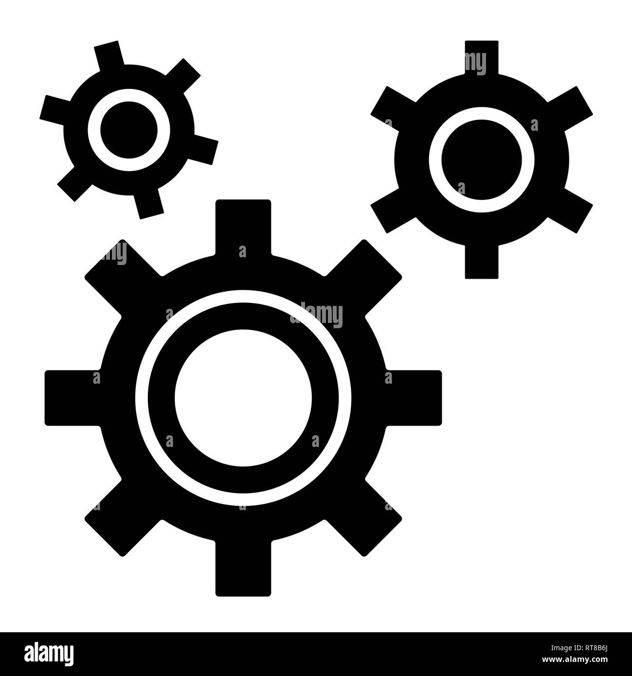 Gear Icon, Vector Illustration, Business Glyph Stock Photo
