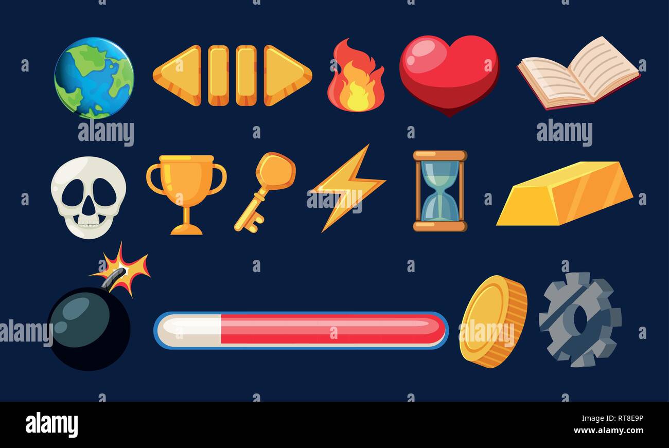Set of game icon illustration Stock Vector Image & Art - Alamy