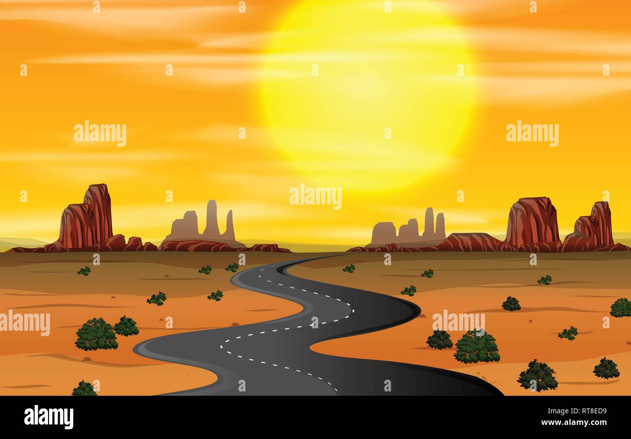 A wild west scene sunset illustration Stock Vector Image & Art - Alamy