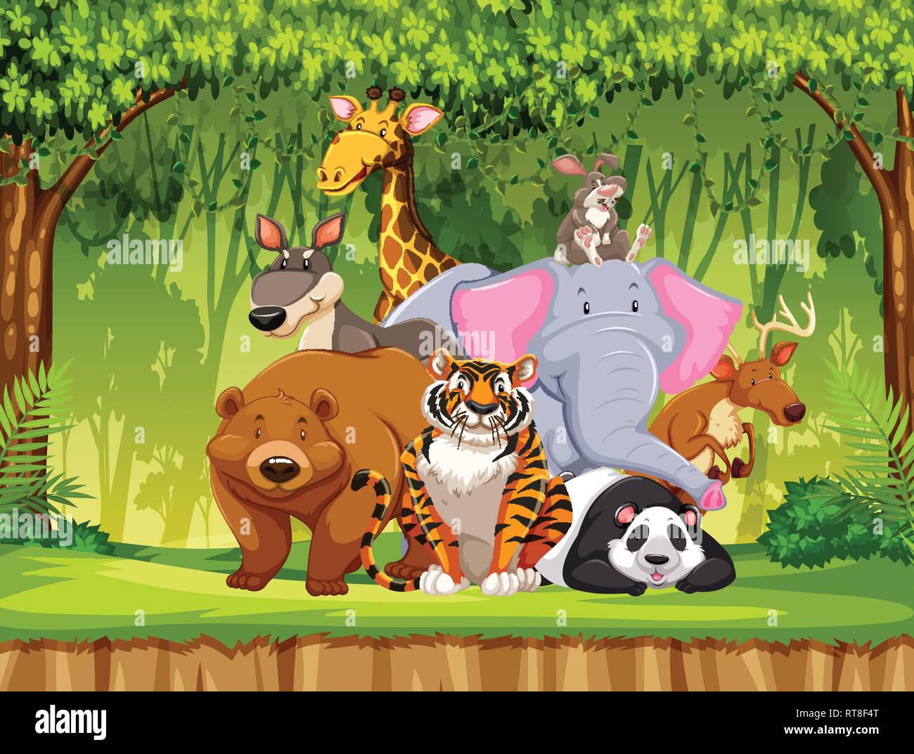 Set of wildlife animals illustration Stock Vector