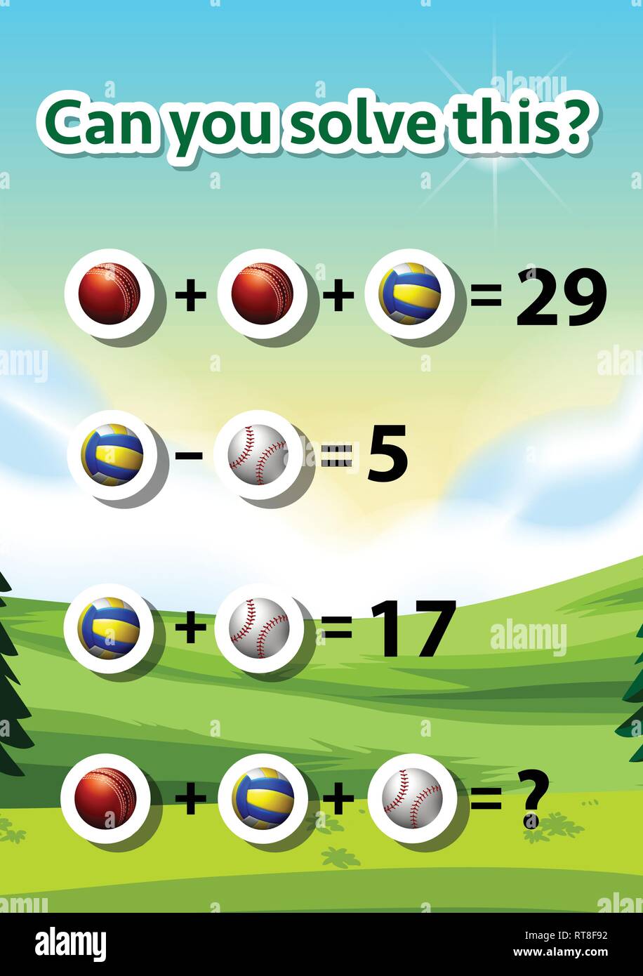 Can you solve this worksheet illustration Stock Vector Image & Art Alamy