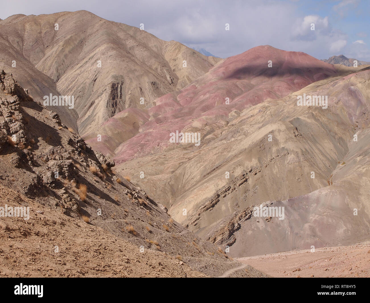 Mineral landscapes in Ladakh, the Land of the High Passes Stock Photo