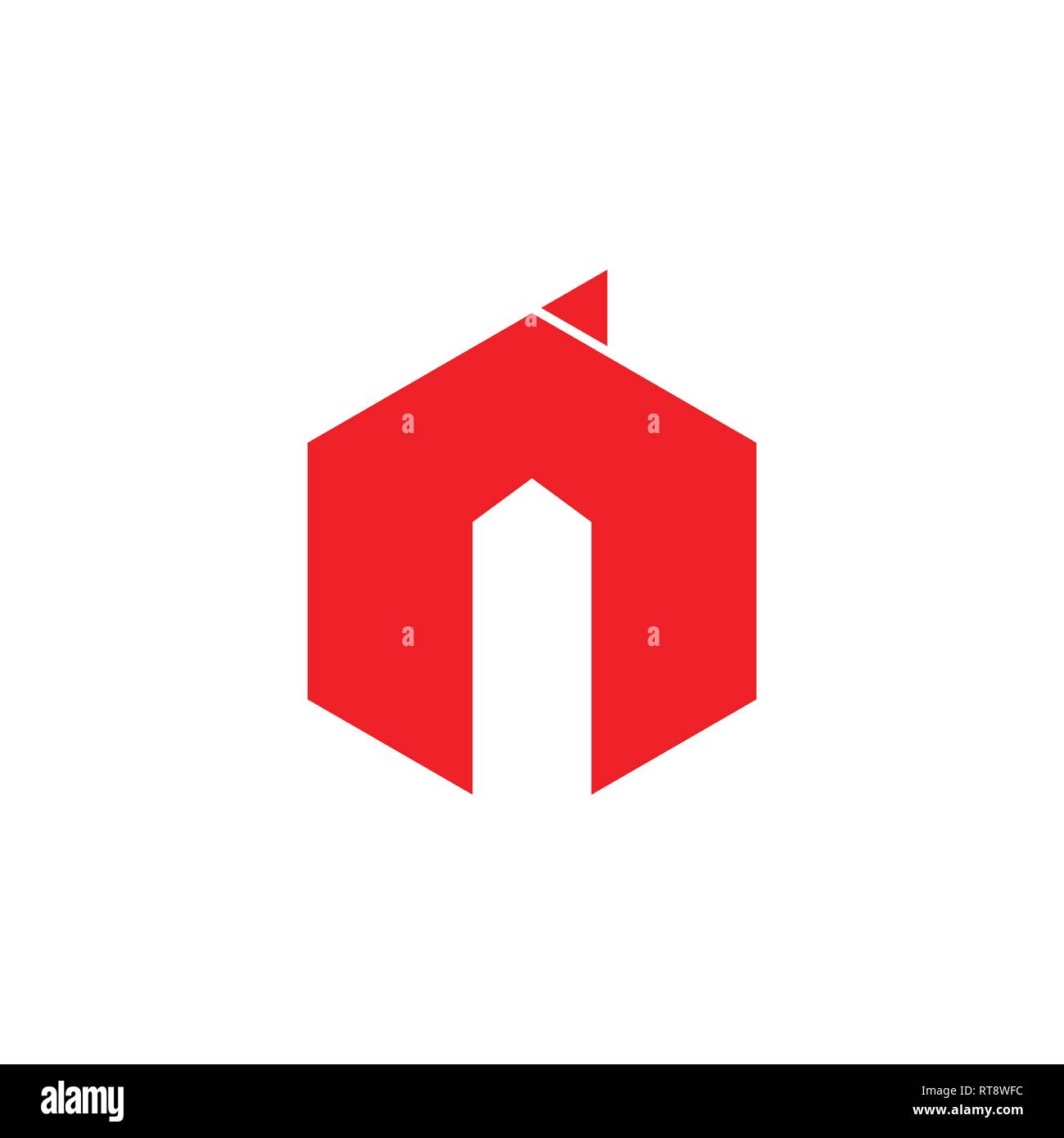 letter n hexagonal arrow geometric logo Stock Vector
