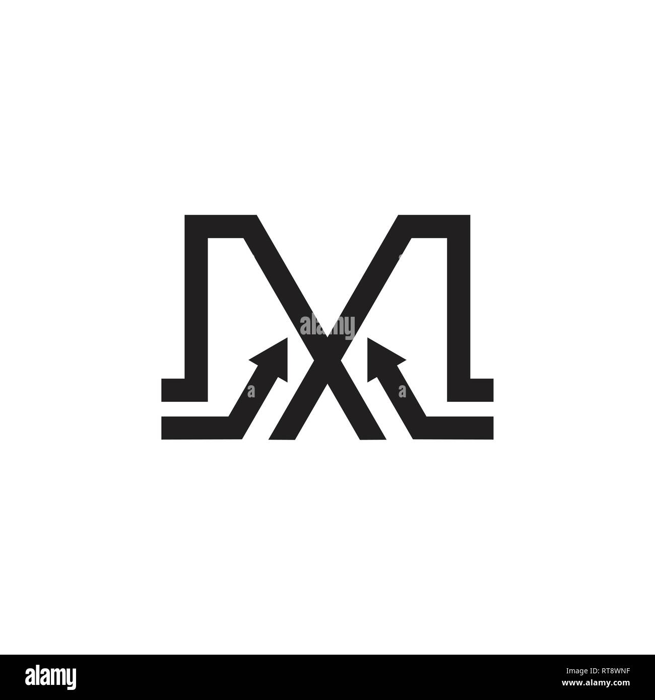letter m simple geometric arrow line logo vector Stock Vector Image ...