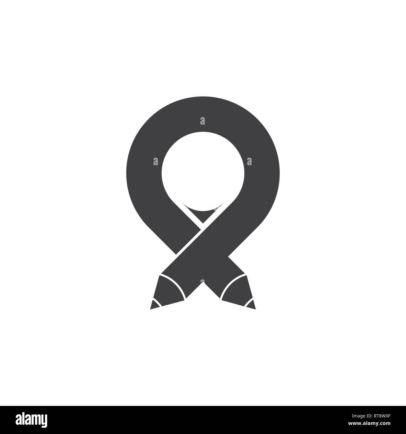 pencil pin location education symbol vector Stock Vector