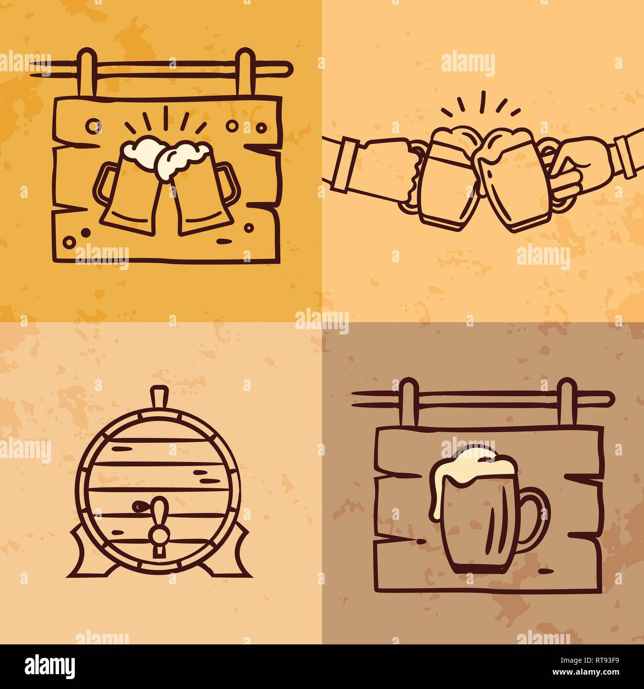 Craft beer logo collection, lettering vector illustration emblem design. Stock Vector