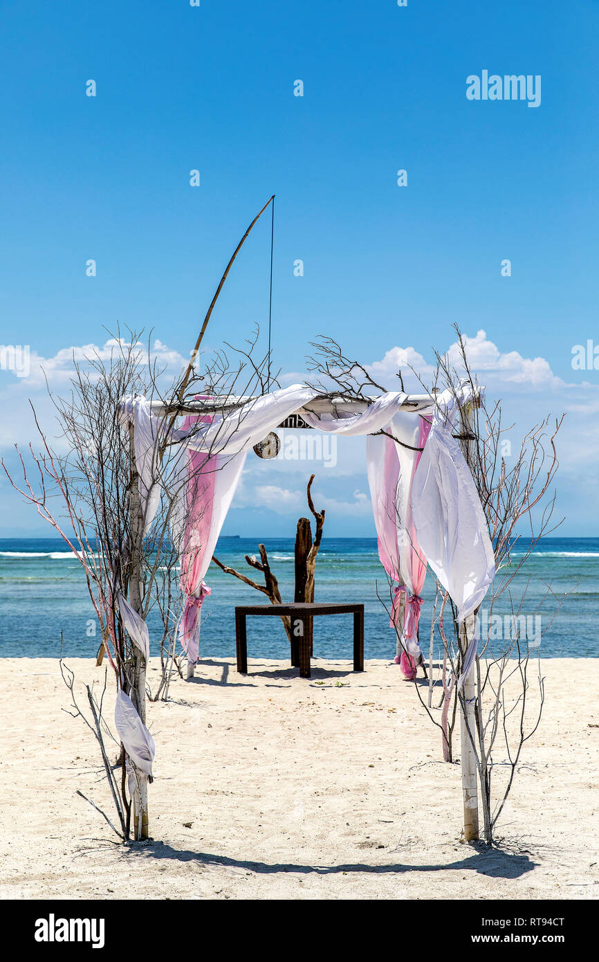 Indonesia The Wedding Decoration On The Beach On The Island Of Gili