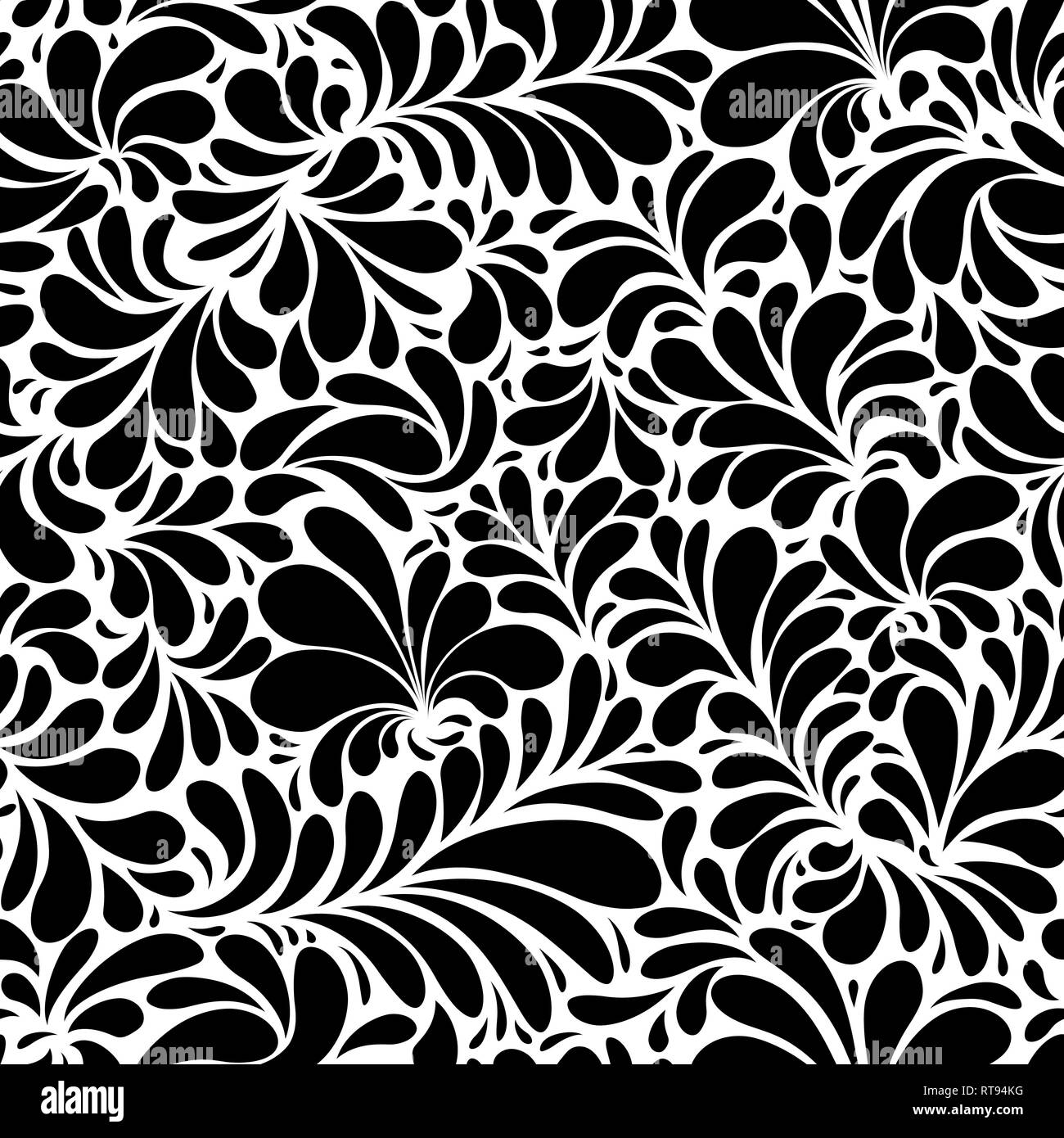 Black Floral Pattern Wallpaper