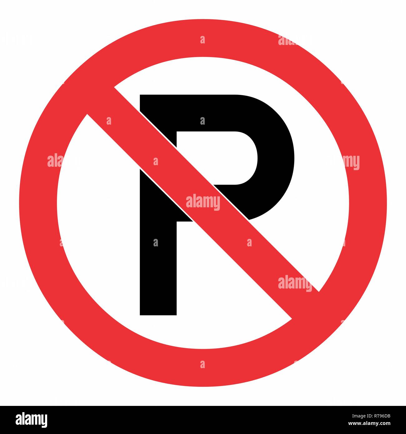 No parking or stopping sign. Colorful illustration Stock Vector Image ...