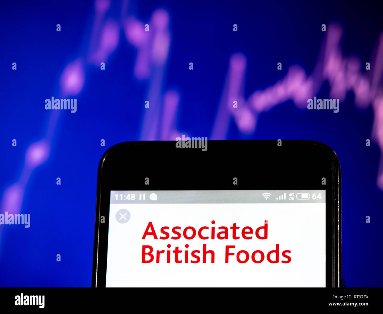 Associated British Foods plc logo seen displayed on smart phone Stock Photo