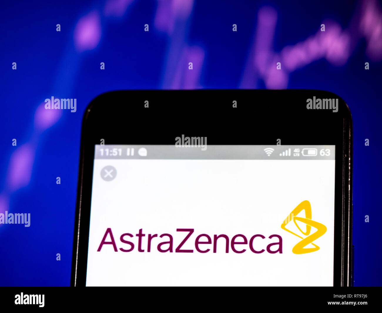 AstraZeneca plc logo seen displayed on smart phone Stock Photo - Alamy