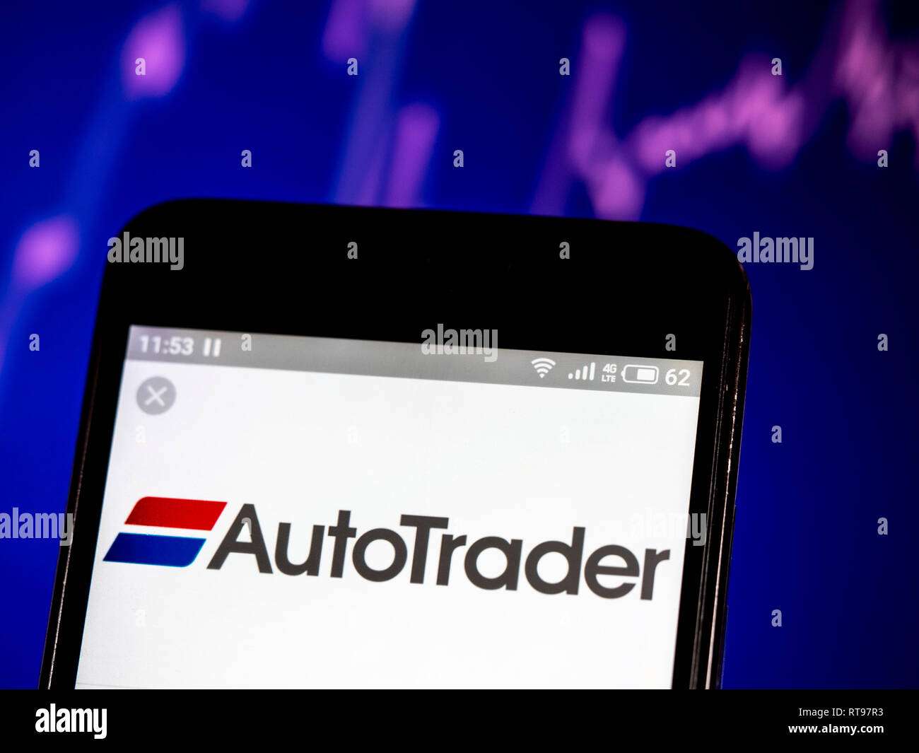 Auto Trader Group plc logo seen displayed on smart phone Stock Photo