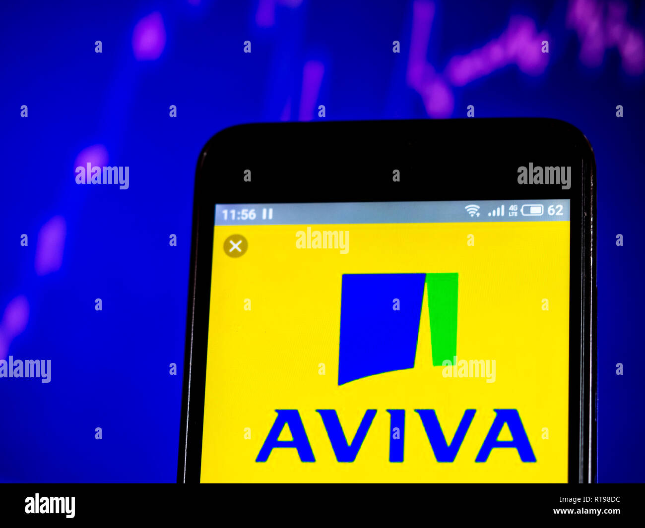 Aviva plc logo seen displayed on smart phone Stock Photo Alamy