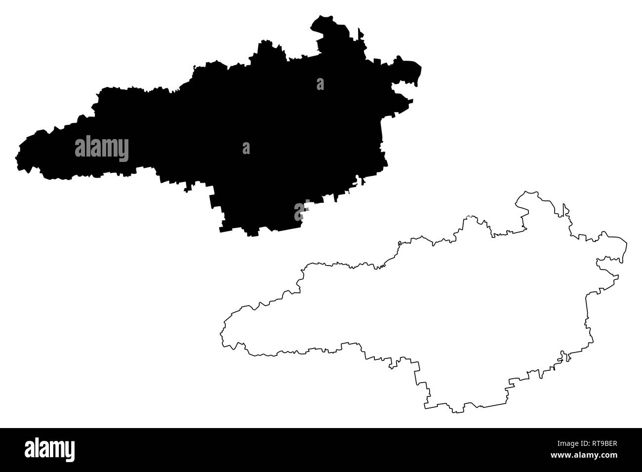 Kirovohrad Oblast (Administrative divisions of Ukraine, Oblasts of Ukraine) map vector illustration, scribble sketch Kirovohradschyna (Kropyvnytskyi O Stock Vector