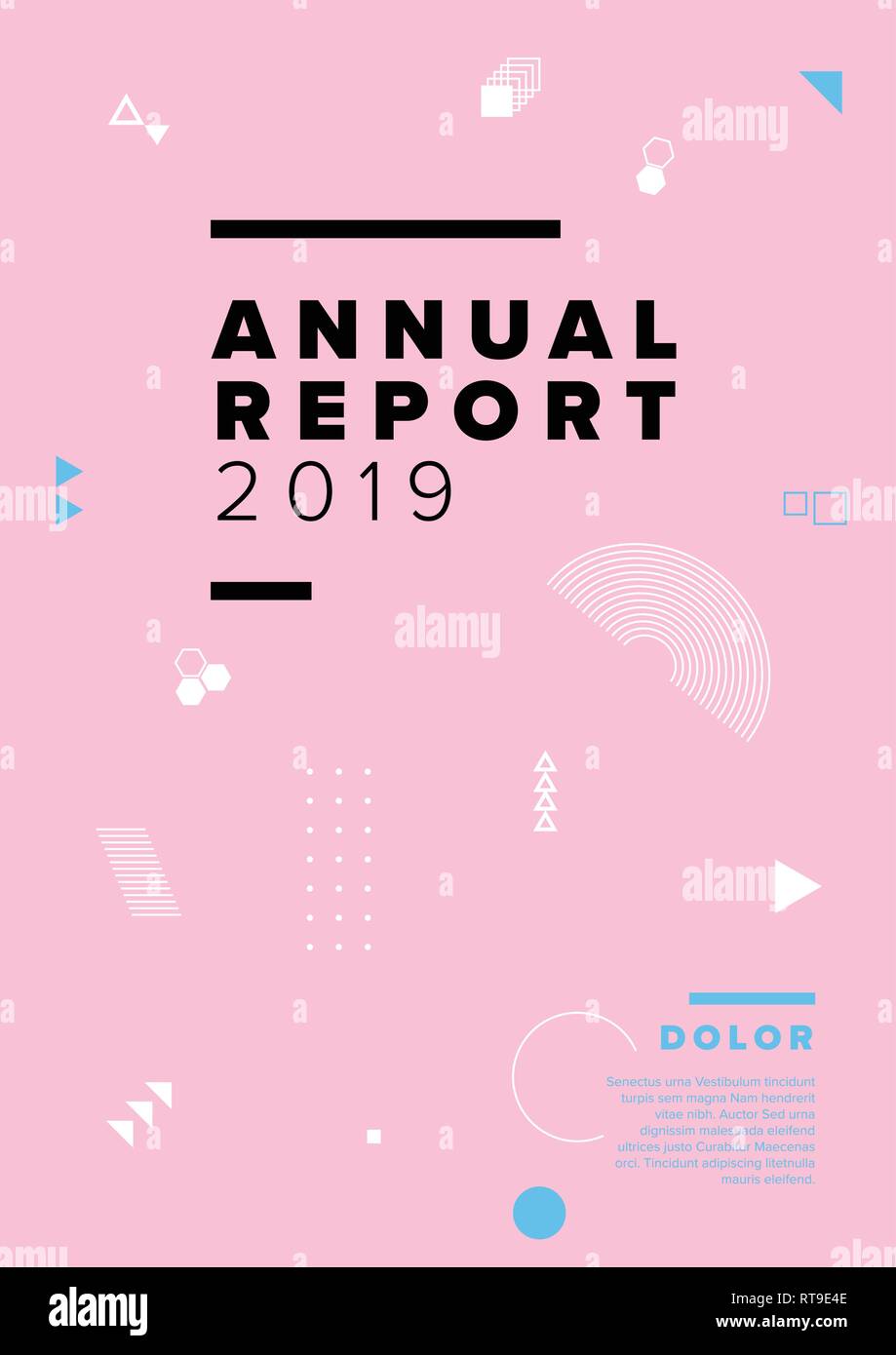 Vector abstract annual report cover template with sample text and ...