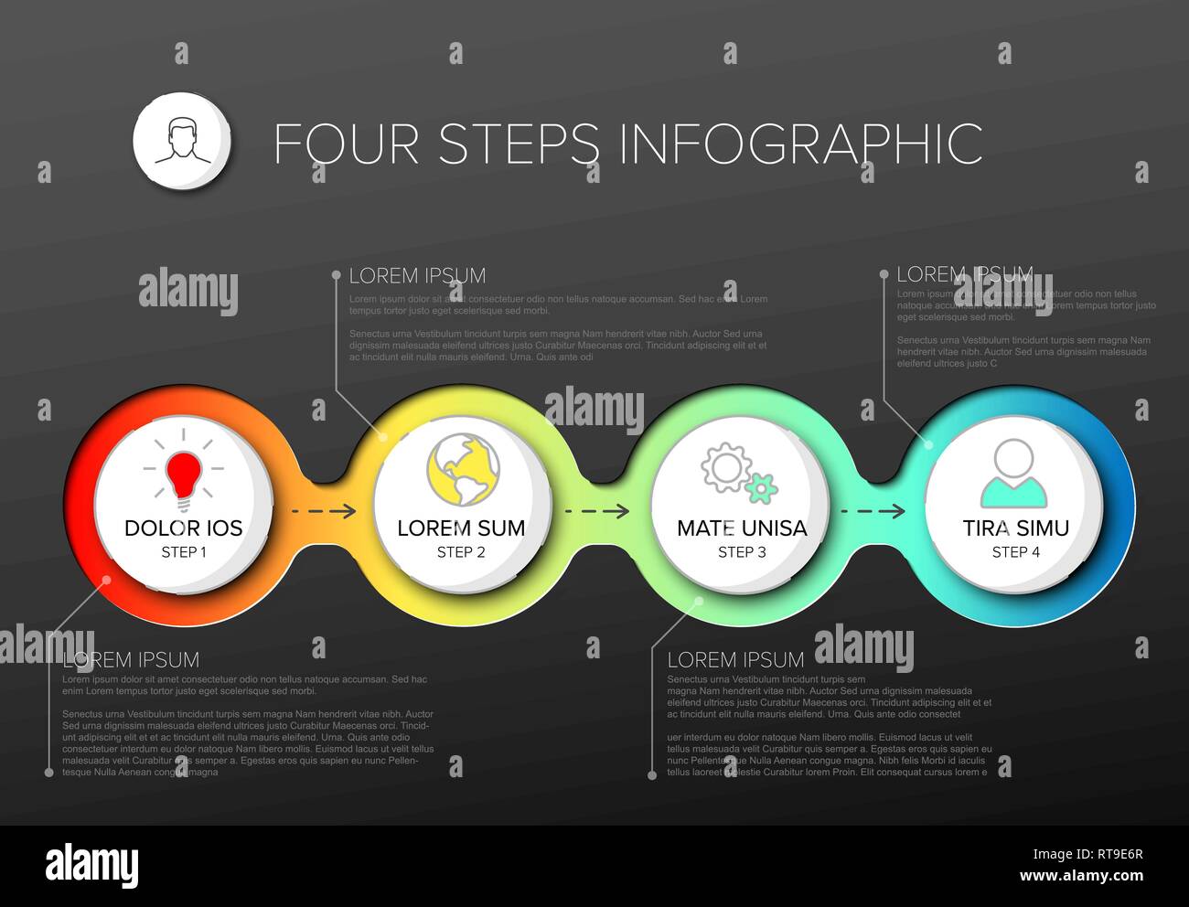 Vector multipurpose Infographic template with four elements options and ...
