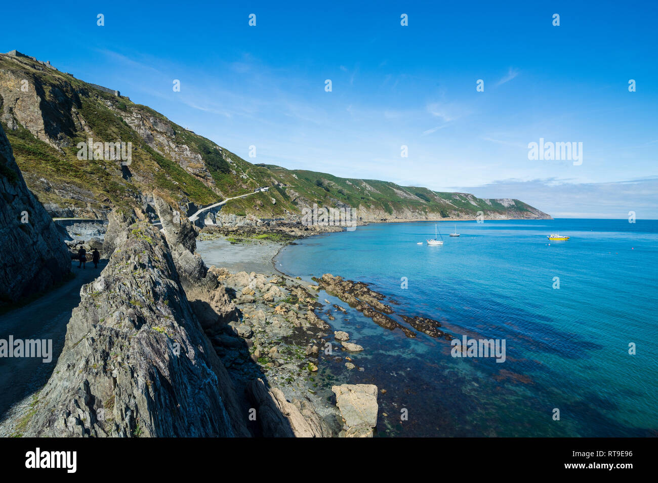 United Kingdom, England, Devon, Island of Lundy, Bristol channel, coast and beach Stock Photo