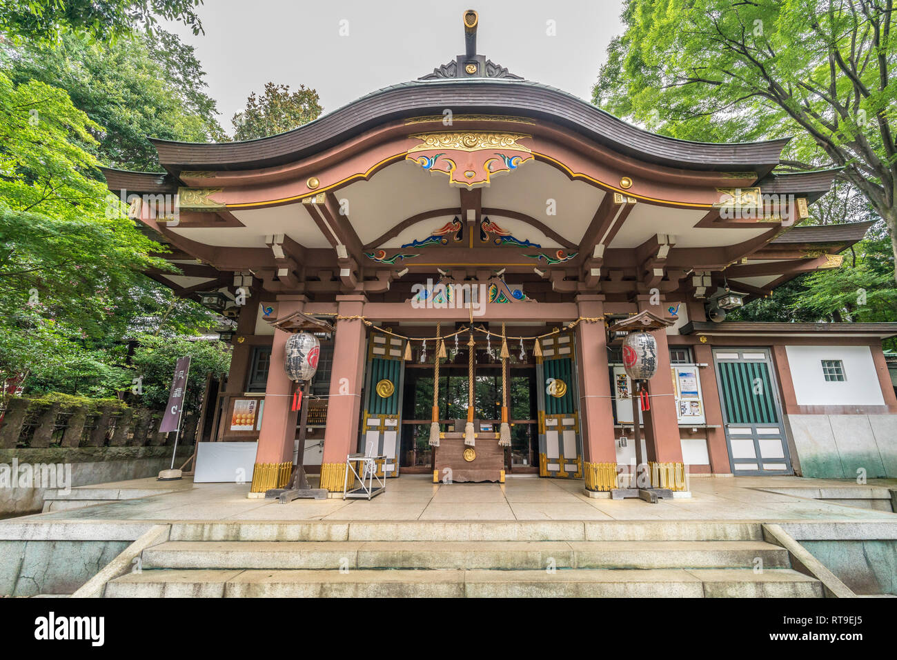 Haiden (Worship hall) of Kitazawa Hachiman Jinja. Located in Setagaya, Tokyo, Japan Stock Photo