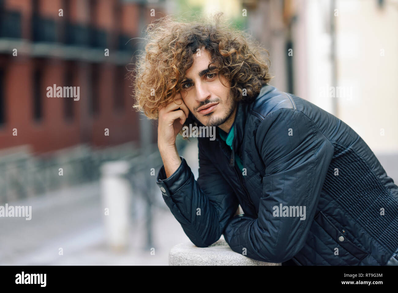 Handsome man dark hair beard hi-res stock photography and images - Alamy
