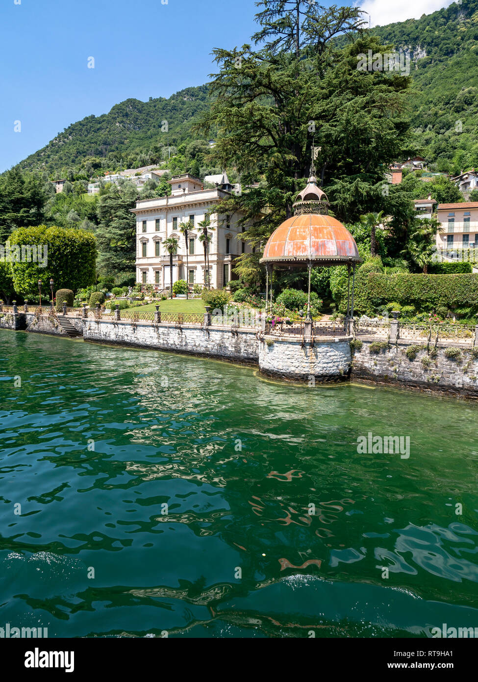 Italy, Lombardy, Lake Como, gorgeous villas at Colonno Stock Photo