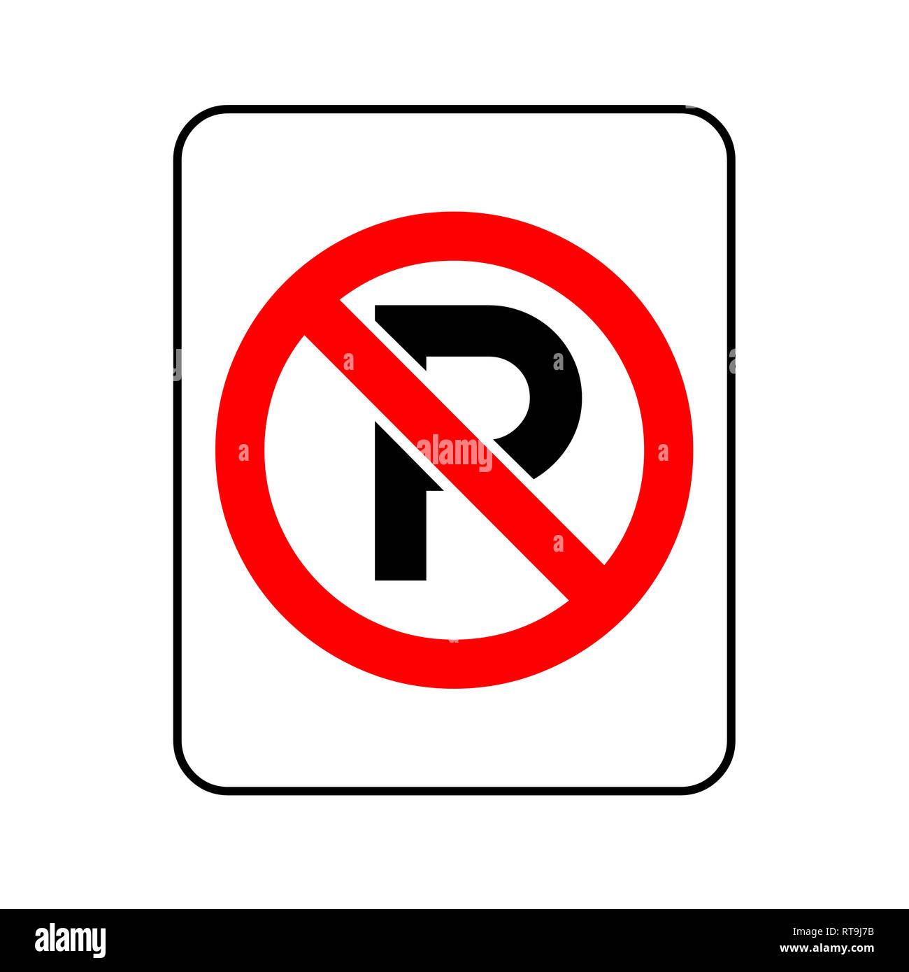 No parking sign icon illustration Stock Photo