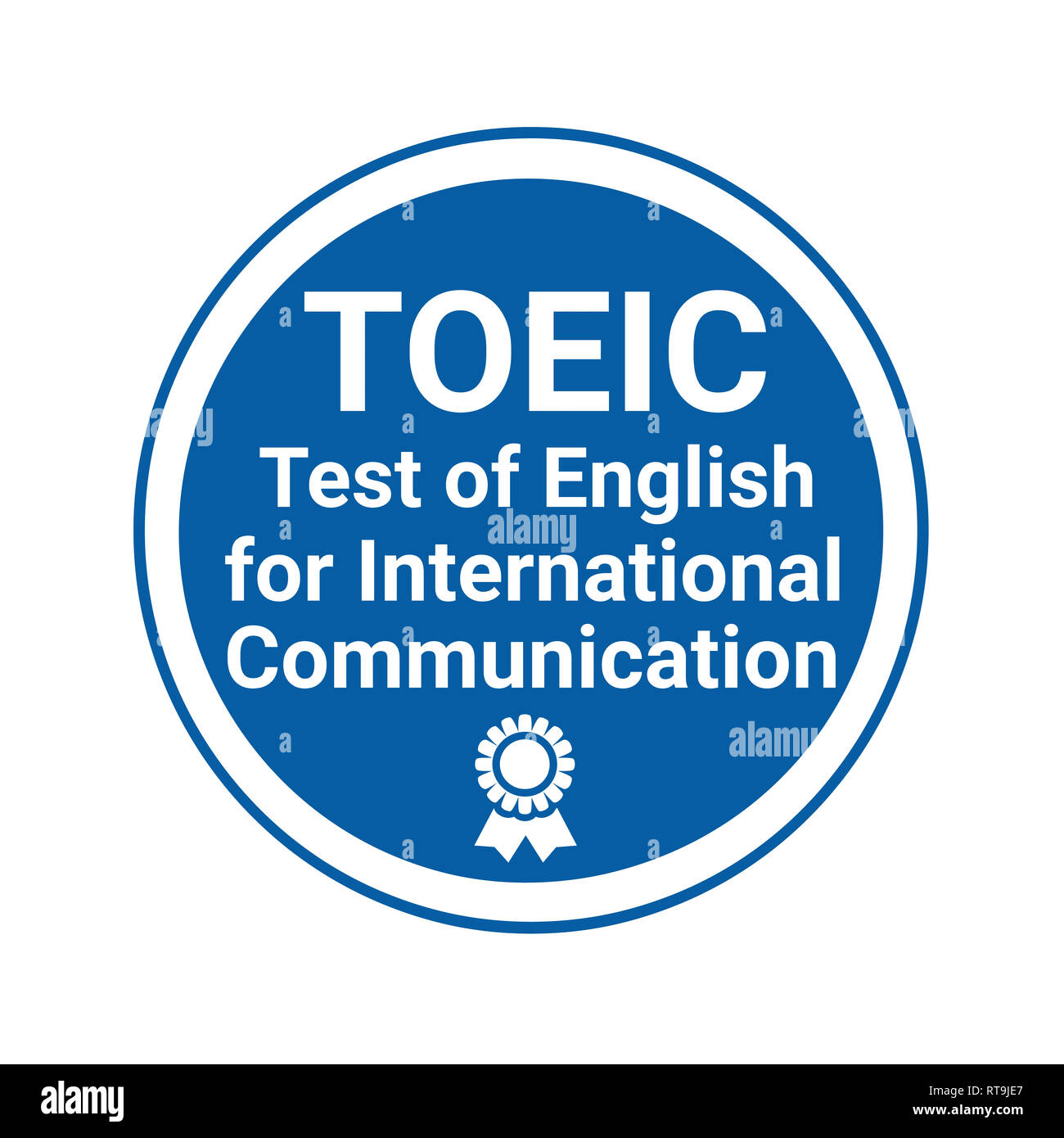 TOEIC test of English for international communication sign Stock Photo -  Alamy