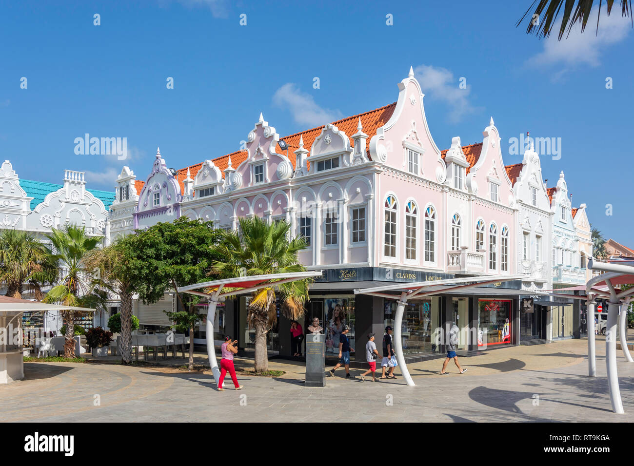 Plaza Daniel Leo Showing Dutch Colonial Style Buildings