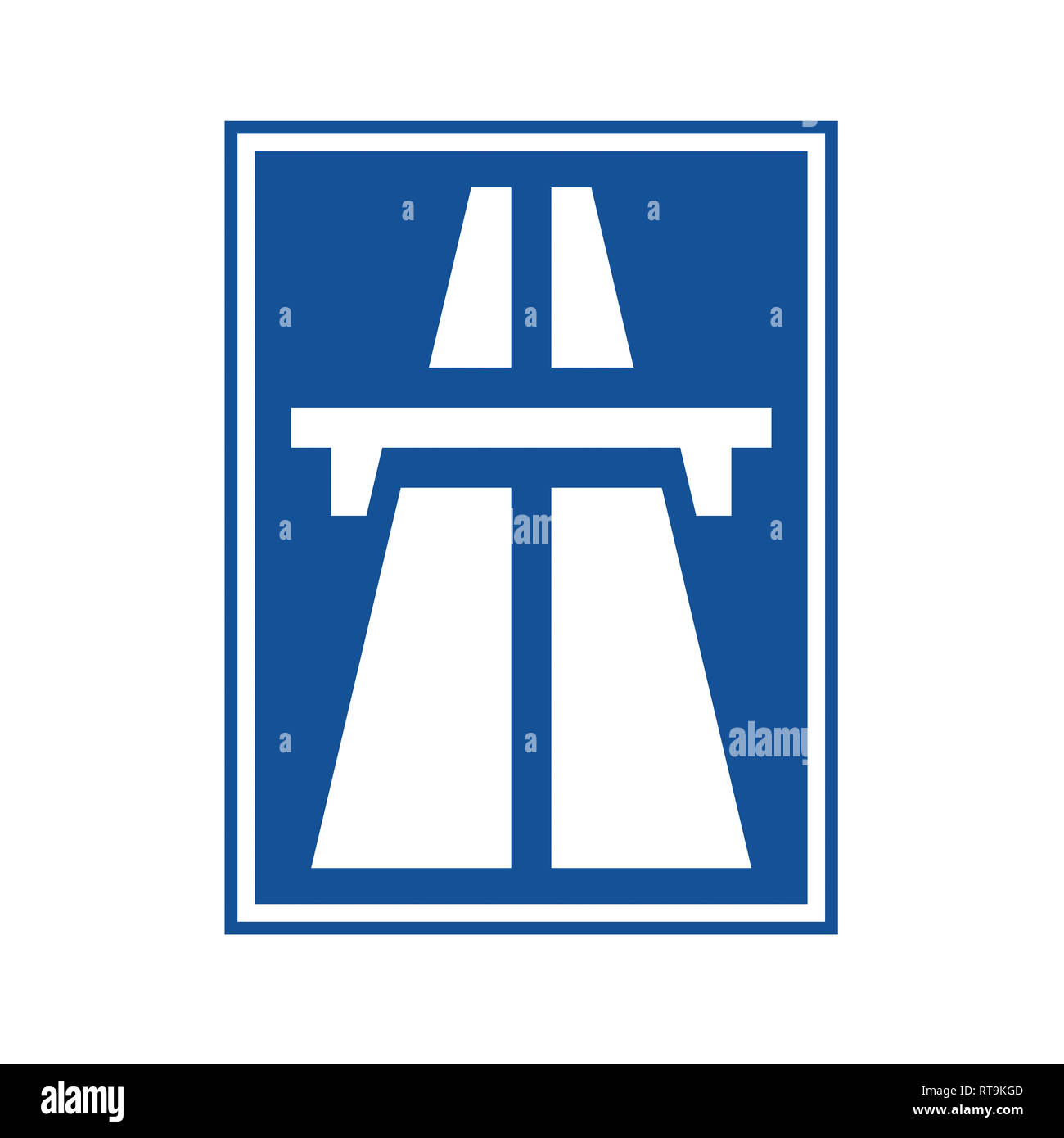 Blue motorway sign illustration Stock Photo Alamy