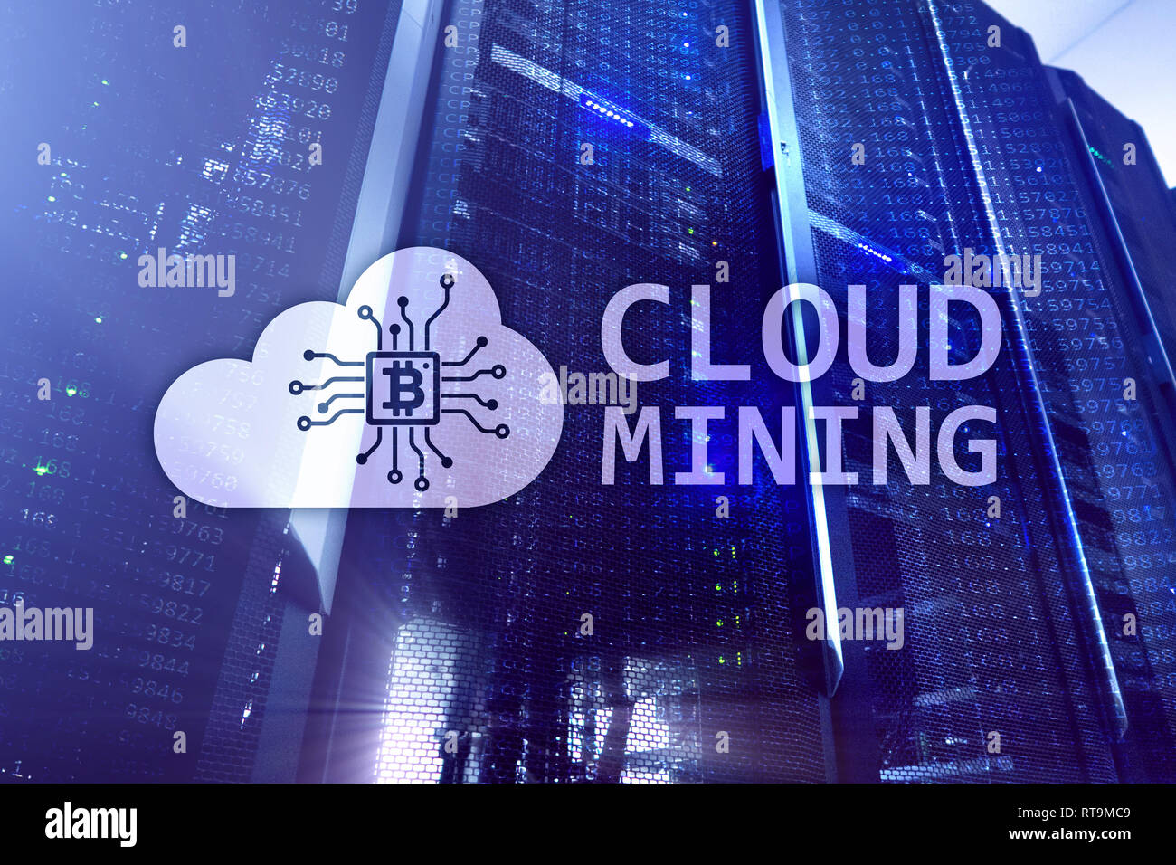 Cloud Computing Data Or Cryptocurrency Bitcoin Ethereum Mining - 